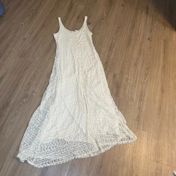 Abercrombie & Fitch Ivory Lace Maxi Dress NWT Size L - Picture 7 of 14